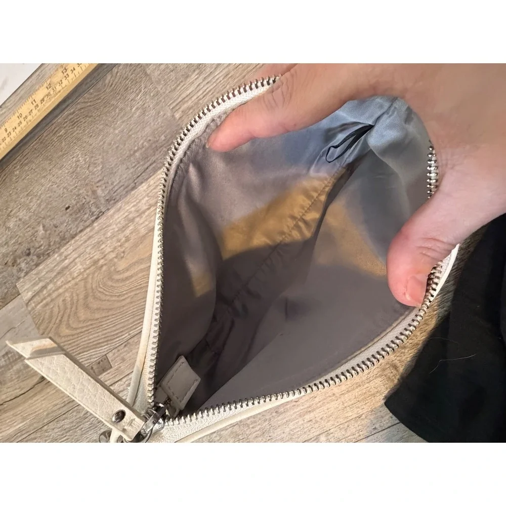 Unbranded Women Shoulder Bag Pebbled Vegan Leather Cream Small Handbag